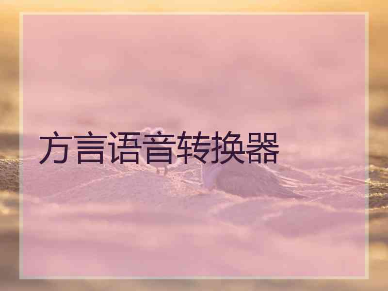 方言语音转换器